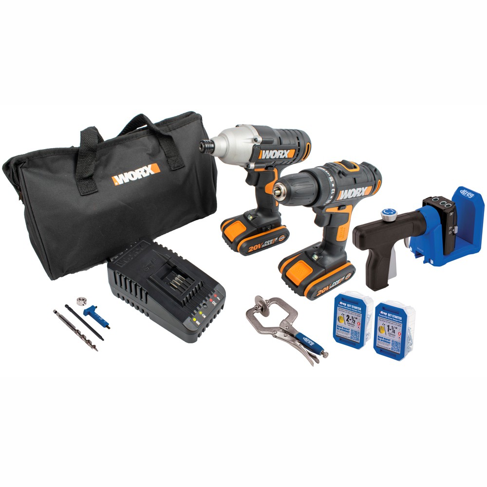 DRILL DRIVER COMBO + POCKET HOLE JIG 520 PRO WITH CLAMP