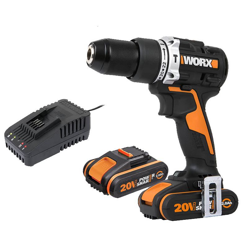 IMP. DRILL 20V 13MM 60NM 1500RPM 2 X 2.0AH STD CHARG. WORX