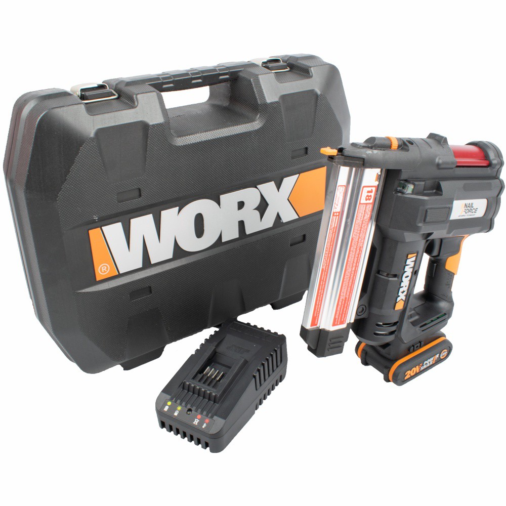 NAIL FORCE NAILER STAPLER 20V 18G 40MM STAPLE 50MM NAIL BATTERY CHAR